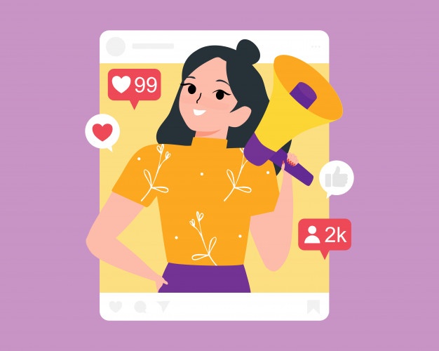 social influencer marketing with mega phone toa illustration 204997 138